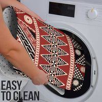 Vintage Bula Fiji Bathroom Set Red Tapa Masi Motif - Polynesian Pride