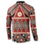 Vintage Bula Fiji Button Sweatshirt Red Tapa Masi Motif