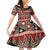 Vintage Bula Fiji Family Matching Off Shoulder Short Dress and Hawaiian Shirt Red Tapa Masi Motif