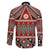 Vintage Bula Fiji Family Matching Off Shoulder Short Dress and Hawaiian Shirt Red Tapa Masi Motif