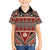 Vintage Bula Fiji Family Matching Off Shoulder Short Dress and Hawaiian Shirt Red Tapa Masi Motif
