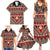 Vintage Bula Fiji Family Matching Summer Maxi Dress and Hawaiian Shirt Red Tapa Masi Motif