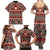 Vintage Bula Fiji Family Matching Summer Maxi Dress and Hawaiian Shirt Red Tapa Masi Motif