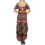 Vintage Bula Fiji Family Matching Summer Maxi Dress and Hawaiian Shirt Red Tapa Masi Motif
