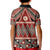 Vintage Bula Fiji Kid Polo Shirt Red Tapa Masi Motif
