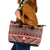Vintage Bula Fiji Leather Tote Bag Red Tapa Masi Motif