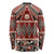 Vintage Bula Fiji Long Sleeve Shirt Red Tapa Masi Motif