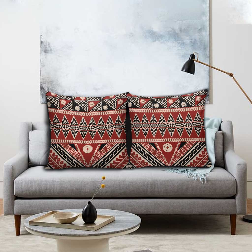 Vintage Bula Fiji Pillow Cover Red Tapa Masi Motif LT9 - Polynesian Pride