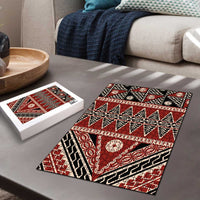 Vintage Bula Fiji Puzzle Red Tapa Masi Motif LT9 - Polynesian Pride