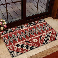 Vintage Bula Fiji Rubber Doormat Red Tapa Masi Motif