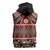 Vintage Bula Fiji Sleeveless Hoodie Red Tapa Masi Motif - Polynesian Pride