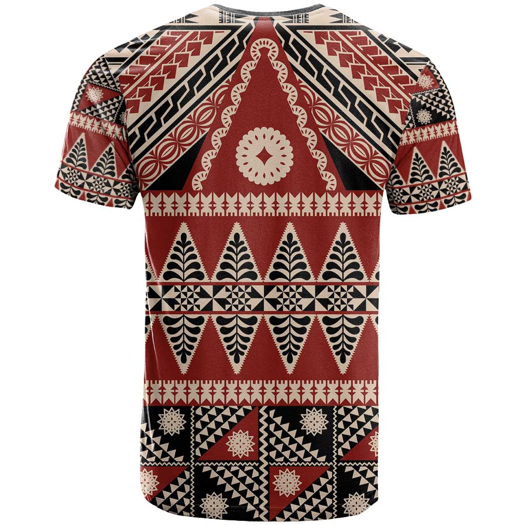 Vintage Bula Fiji T Shirt Red Tapa Masi Motif