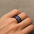 Vintage Bula Fiji Spinner Ring Blue Tapa Motif Fiji Masi Tribal - Polynesian Pride