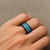 Vintage Bula Fiji Spinner Ring Blue Tapa Motif Fiji Traditional Masi Pattern - Polynesian Pride