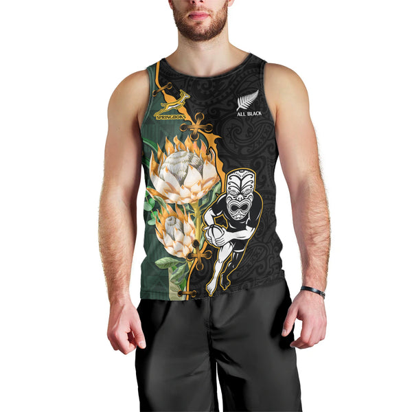 South Africa Protea and New Zealand Men Tank Top Go All Black ...