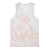 Polynesian Tribal Plumeria Lotu Tamaiti Basketball Jersey Pastel Blush - Polynesian Pride