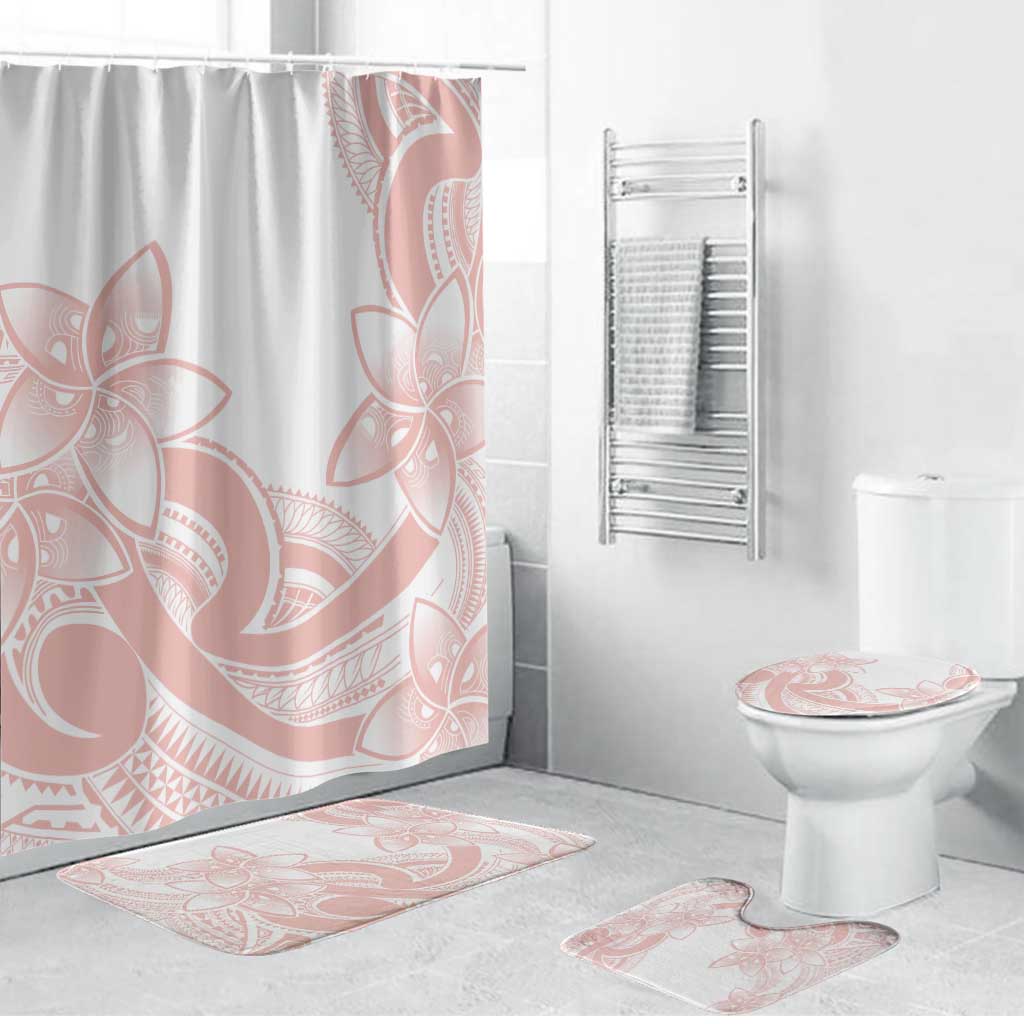 Polynesian Tribal Plumeria Lotu Tamaiti Bathroom Set Pastel Blush - Polynesian Pride