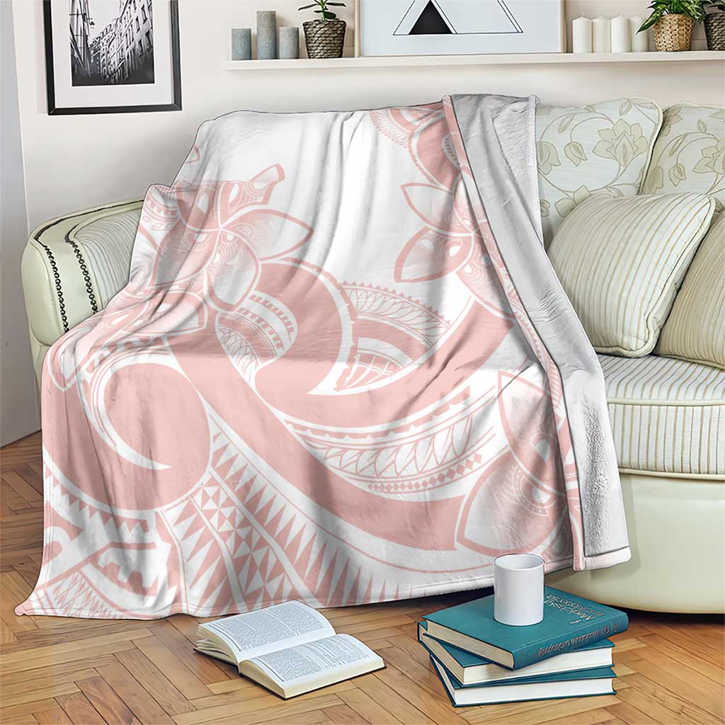 Polynesian Tribal Plumeria Lotu Tamaiti Blanket Pastel Blush LT9 Blush - Polynesian Pride