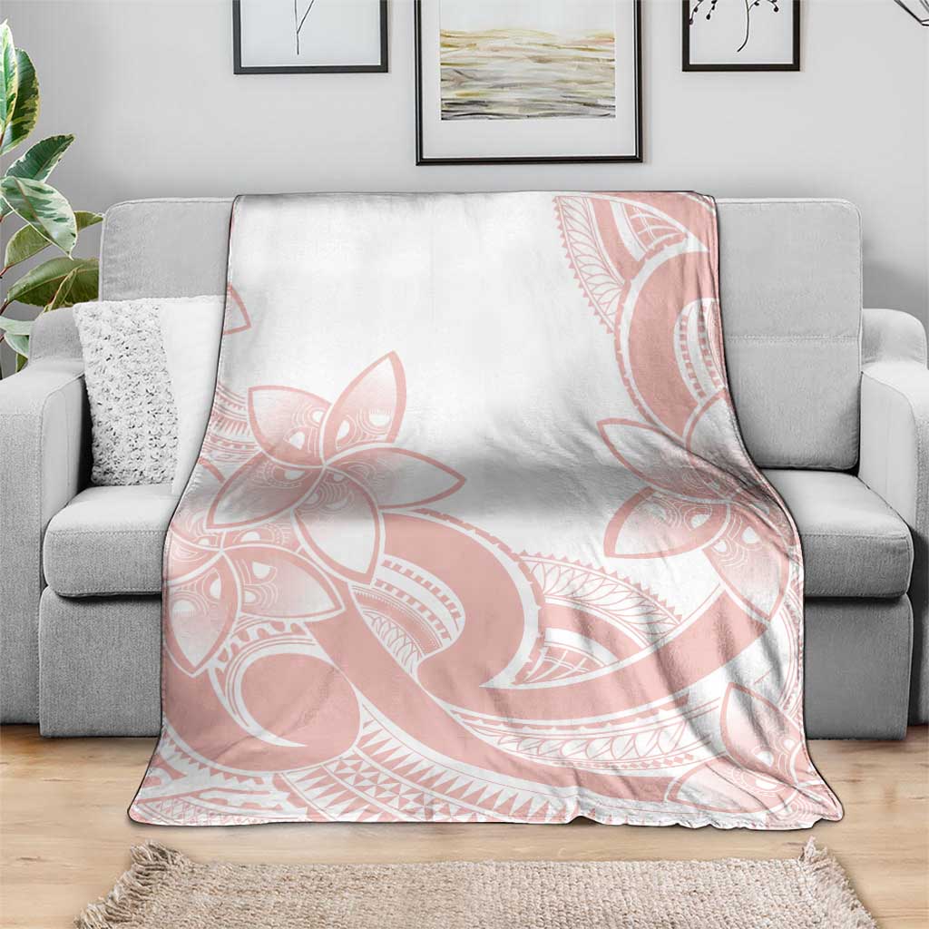 Polynesian Tribal Plumeria Lotu Tamaiti Blanket Pastel Blush LT9 - Polynesian Pride