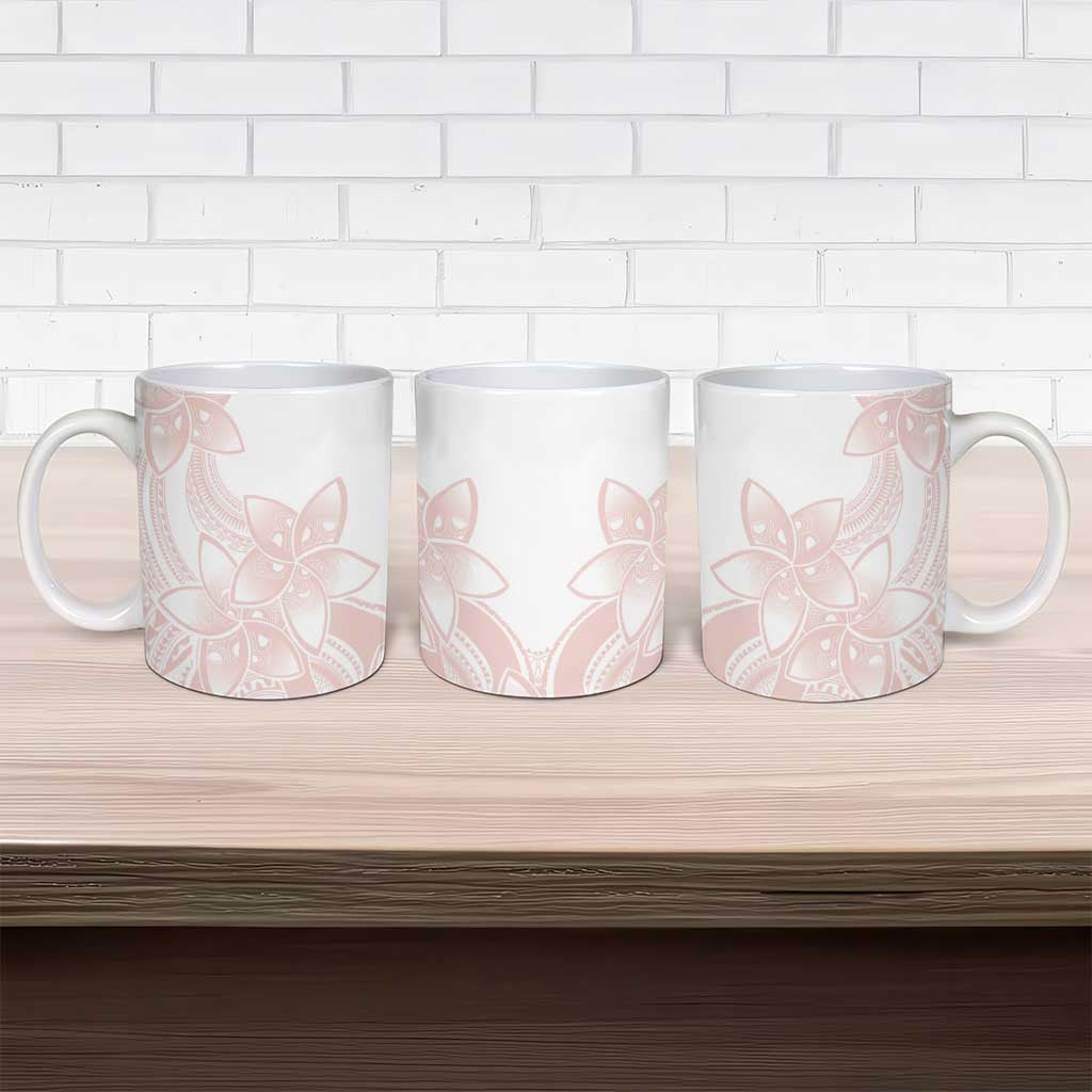 Polynesian Tribal Plumeria Lotu Tamaiti Ceramic Mug Pastel Blush - Polynesian Pride