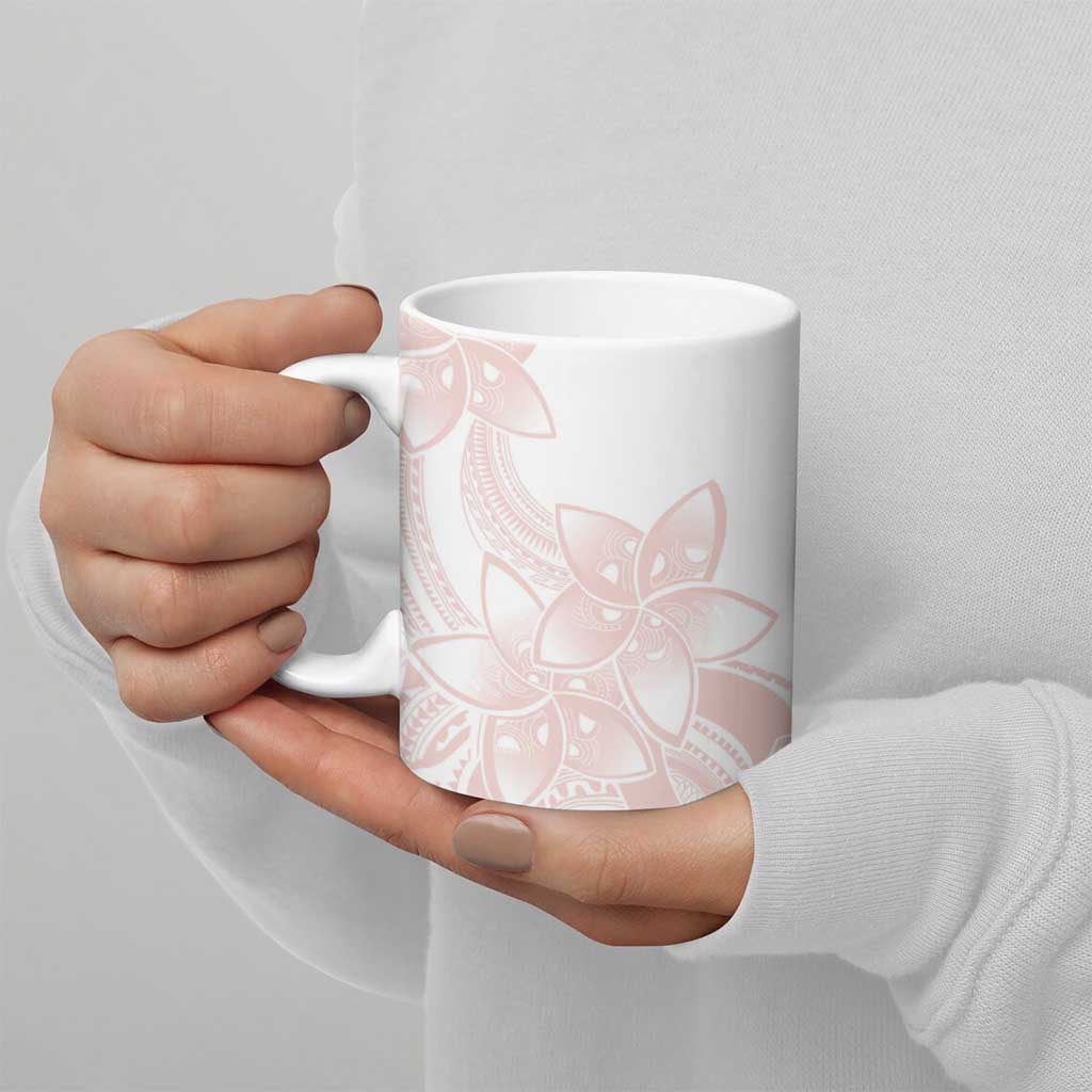 Polynesian Tribal Plumeria Lotu Tamaiti Ceramic Mug Pastel Blush - Polynesian Pride