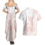 Polynesian Tribal Plumeria Lotu Tamaiti Couples Matching Summer Maxi Dress and Hawaiian Shirt Pastel Blush - Polynesian Pride