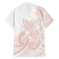 Polynesian Tribal Plumeria Lotu Tamaiti Family Matching Long Sleeve Bodycon Dress and Hawaiian Shirt Pastel Blush - Polynesian Pride
