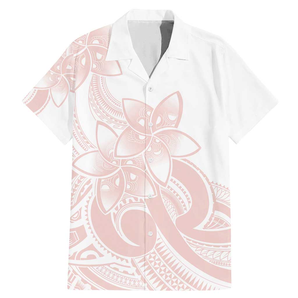 Polynesian Tribal Plumeria Lotu Tamaiti Family Matching Mermaid Dress and Hawaiian Shirt Pastel Blush - Polynesian Pride