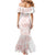 Polynesian Tribal Plumeria Lotu Tamaiti Family Matching Mermaid Dress and Hawaiian Shirt Pastel Blush - Polynesian Pride