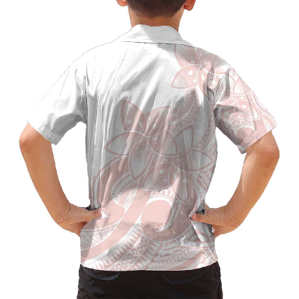 Polynesian Tribal Plumeria Lotu Tamaiti Family Matching Puletasi and Hawaiian Shirt Pastel Blush - Polynesian Pride