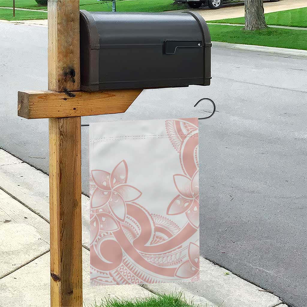 Polynesian Tribal Plumeria Lotu Tamaiti Garden Flag Pastel Blush - Polynesian Pride