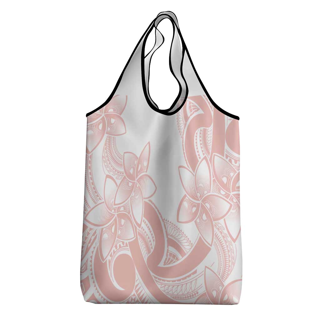 Polynesian Tribal Plumeria Lotu Tamaiti Grocery Bag Pastel Blush - Polynesian Pride