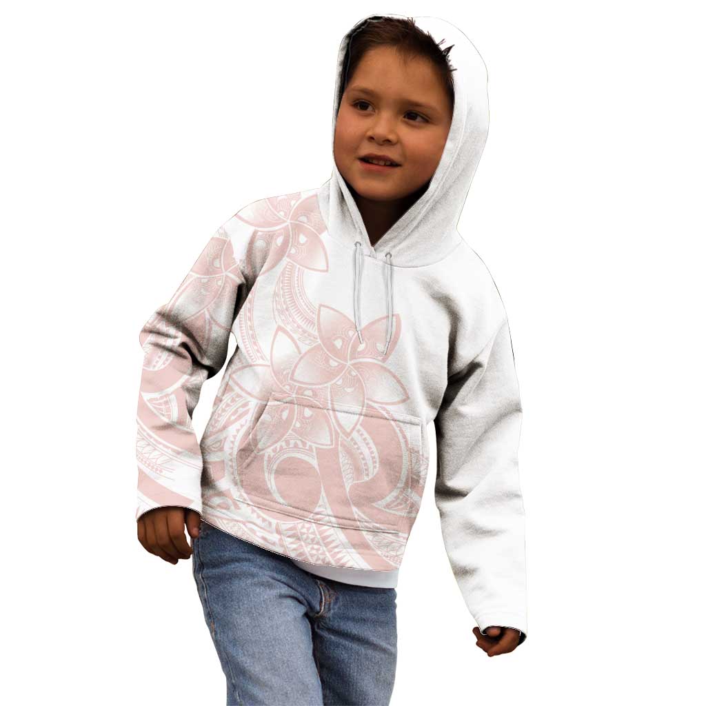 Polynesian Tribal Plumeria Lotu Tamaiti Kid Hoodie Pastel Blush - Polynesian Pride