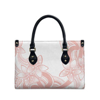 Polynesian Tribal Plumeria Lotu Tamaiti Leather Bag Pastel Blush - Polynesian Pride