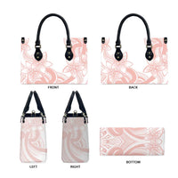 Polynesian Tribal Plumeria Lotu Tamaiti Leather Bag Pastel Blush - Polynesian Pride