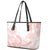 Polynesian Tribal Plumeria Lotu Tamaiti Leather Tote Bag Pastel Blush - Polynesian Pride