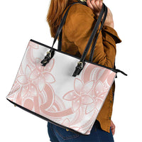 Polynesian Tribal Plumeria Lotu Tamaiti Leather Tote Bag Pastel Blush LT9 - Polynesian Pride