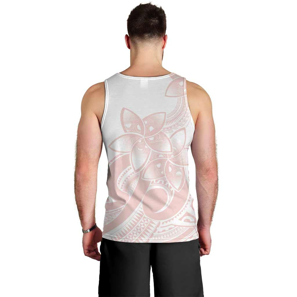Polynesian Tribal Plumeria Lotu Tamaiti Men Tank Top Pastel Blush - Polynesian Pride