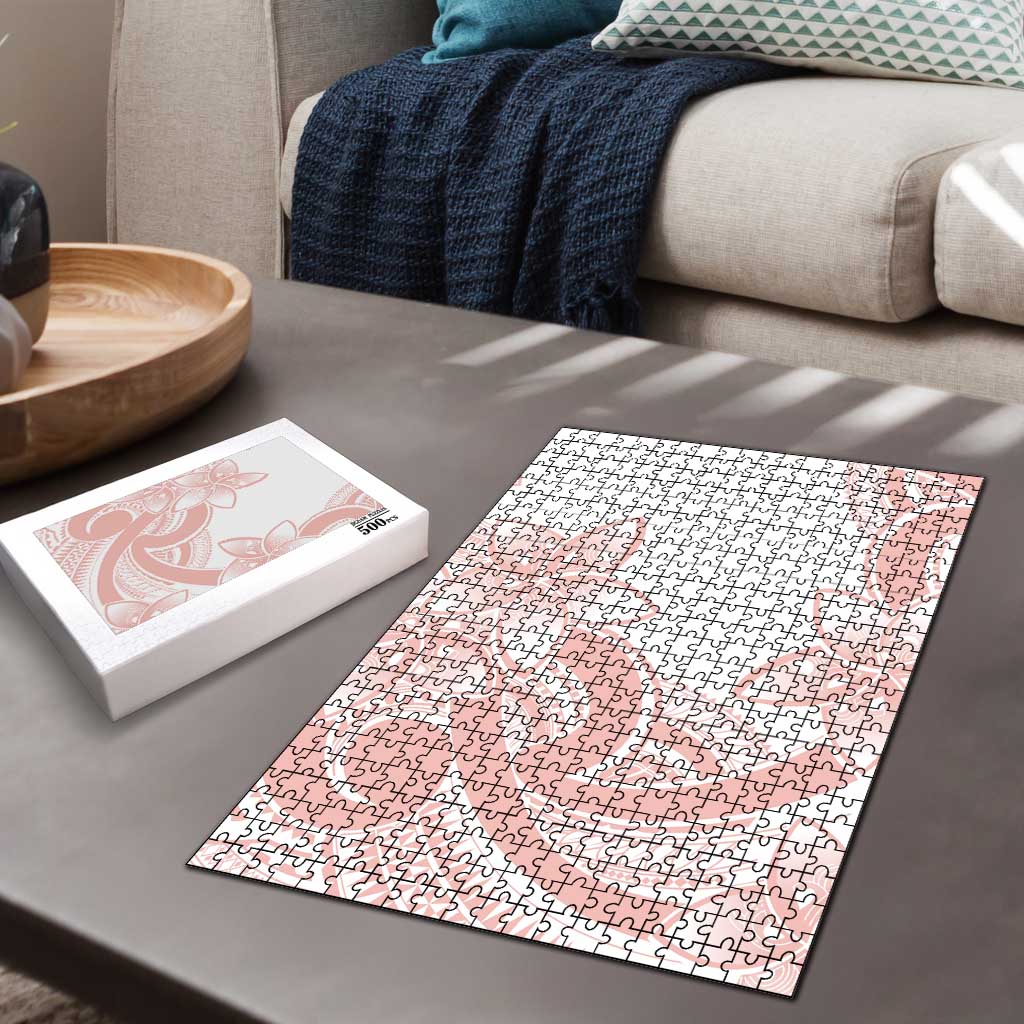 Polynesian Tribal Plumeria Lotu Tamaiti Puzzle Pastel Blush - Polynesian Pride