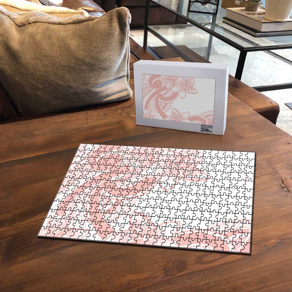 Polynesian Tribal Plumeria Lotu Tamaiti Puzzle Pastel Blush - Polynesian Pride