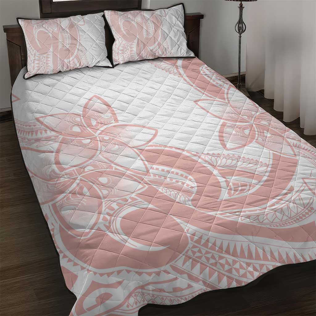 Polynesian Tribal Plumeria Lotu Tamaiti Quilt Bed Set Pastel Blush LT9 Blush - Polynesian Pride