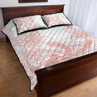 Polynesian Tribal Plumeria Lotu Tamaiti Quilt Bed Set Pastel Blush - Polynesian Pride