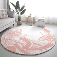 Polynesian Tribal Plumeria Lotu Tamaiti Round Carpet Pastel Blush - Polynesian Pride