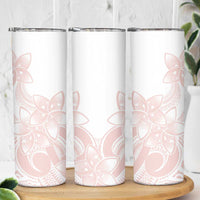 Polynesian Tribal Plumeria Lotu Tamaiti Skinny Tumbler Pastel Blush - Polynesian Pride