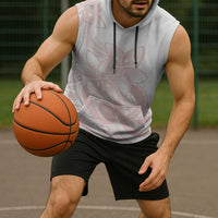 Polynesian Tribal Plumeria Lotu Tamaiti Sleeveless Hoodie Pastel Blush - Polynesian Pride