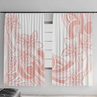 Polynesian Tribal Plumeria Lotu Tamaiti Window Curtain Pastel Blush - Polynesian Pride