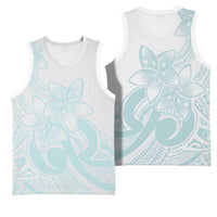 Polynesian Tribal Plumeria Lotu Tamaiti Basketball Jersey Pastel Cyan - Polynesian Pride