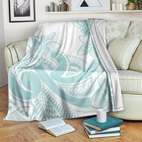 Polynesian Tribal Plumeria Lotu Tamaiti Blanket Pastel Cyan LT9 Cyan - Polynesian Pride