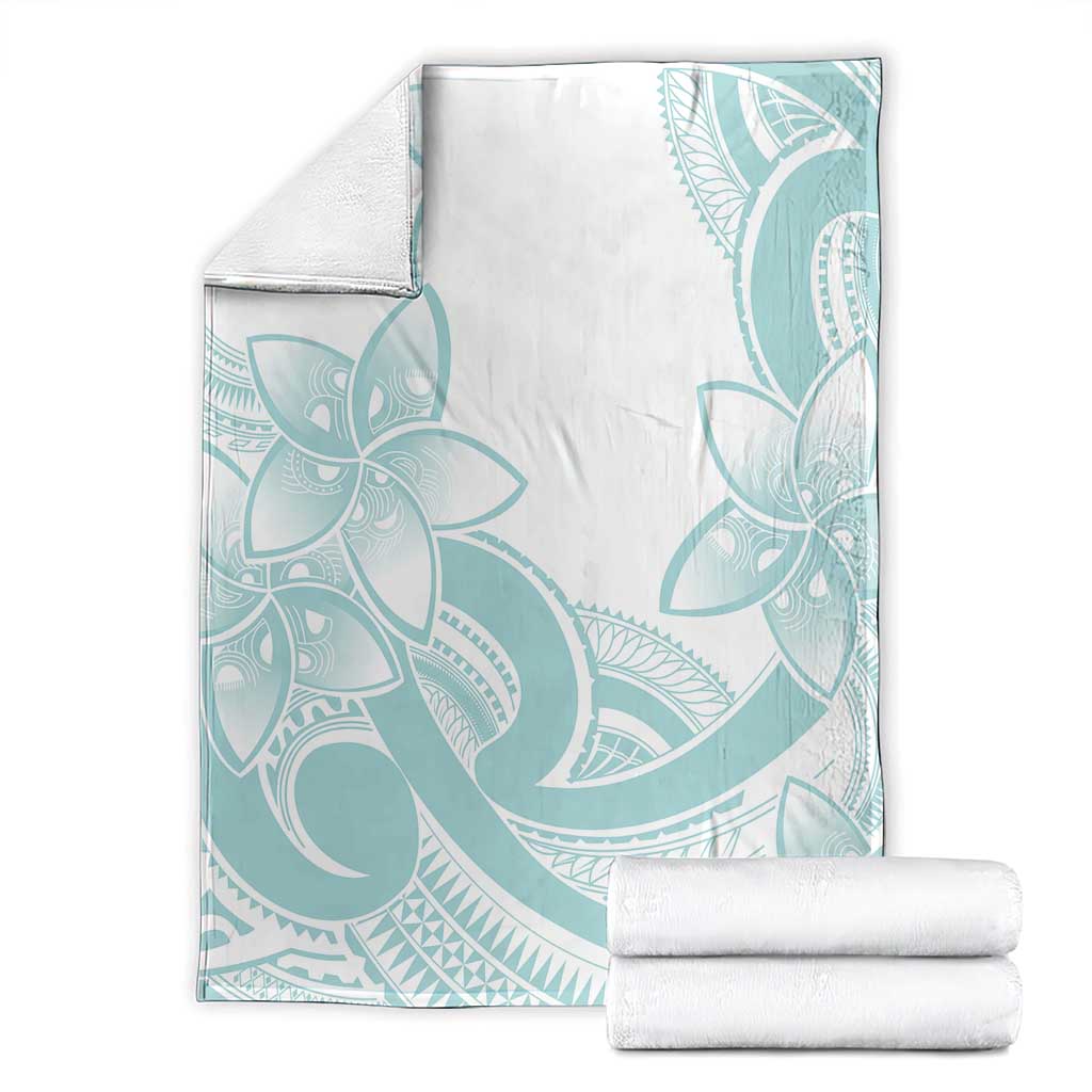 Polynesian Tribal Plumeria Lotu Tamaiti Blanket Pastel Cyan LT9 - Polynesian Pride