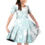 Polynesian Tribal Plumeria Lotu Tamaiti Family Matching Off Shoulder Short Dress and Hawaiian Shirt Pastel Cyan - Polynesian Pride